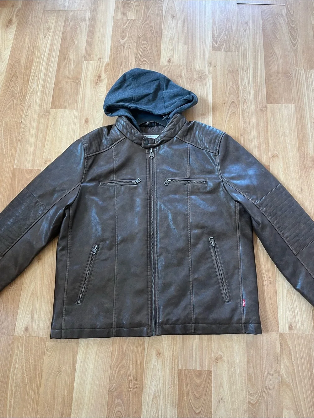 Levi's Dark Brown Faux Leather Bomber Jacket